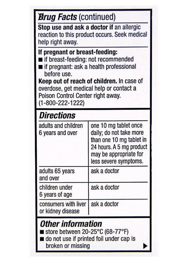 بيريجو أقراص هيدروكلوريد السيتريزين 10 ملغ، 300 قرص - Image 4