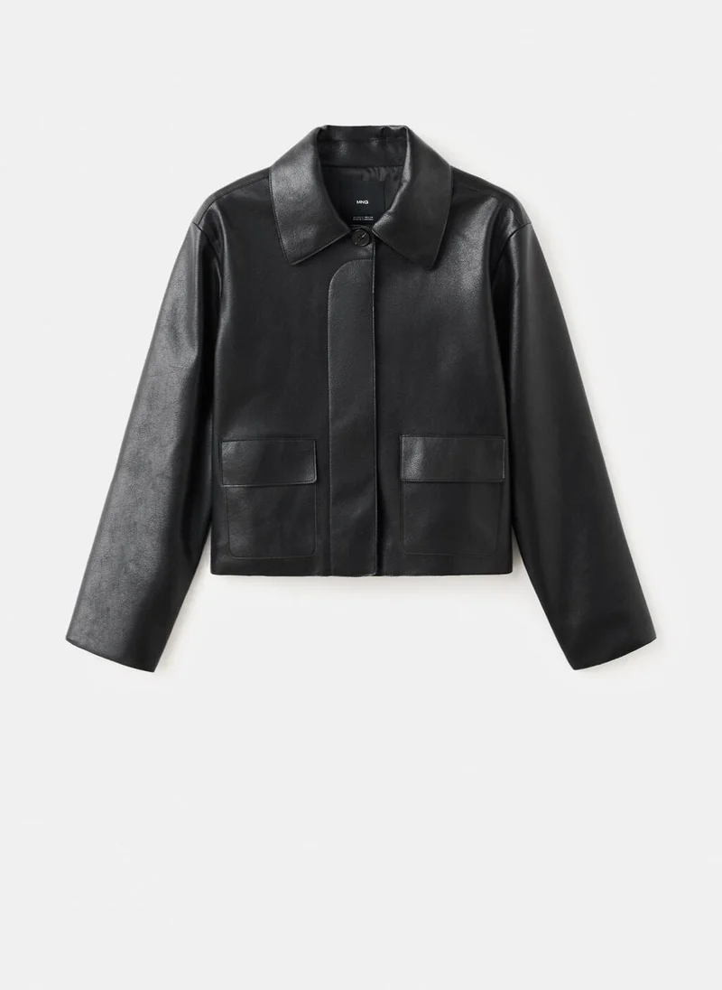 Mango  Faux-leather jacket with pockets for Women | Best Price UAE