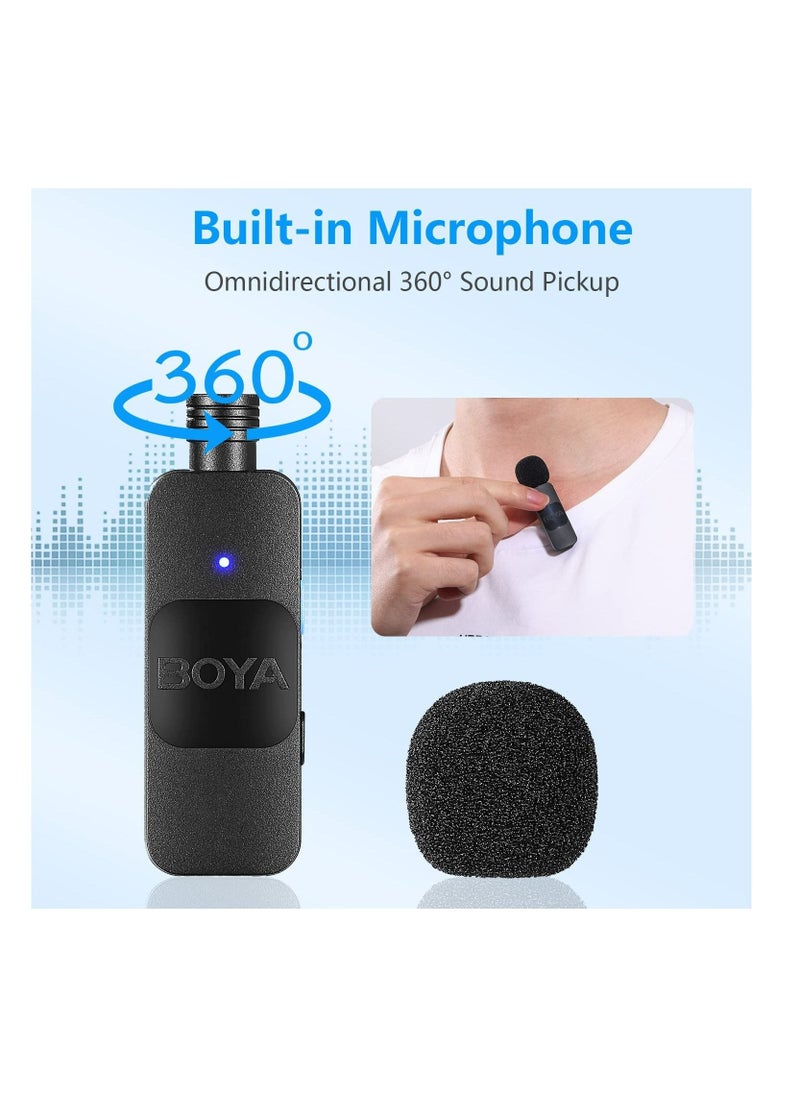 BOYA - Professional 2.4GHz Wireless Lavalier Microphone System, 164ft Range, Lapel Microphone for iPhone 13, iPad - Cordless Omnidirectional Condenser Mic - Image 1