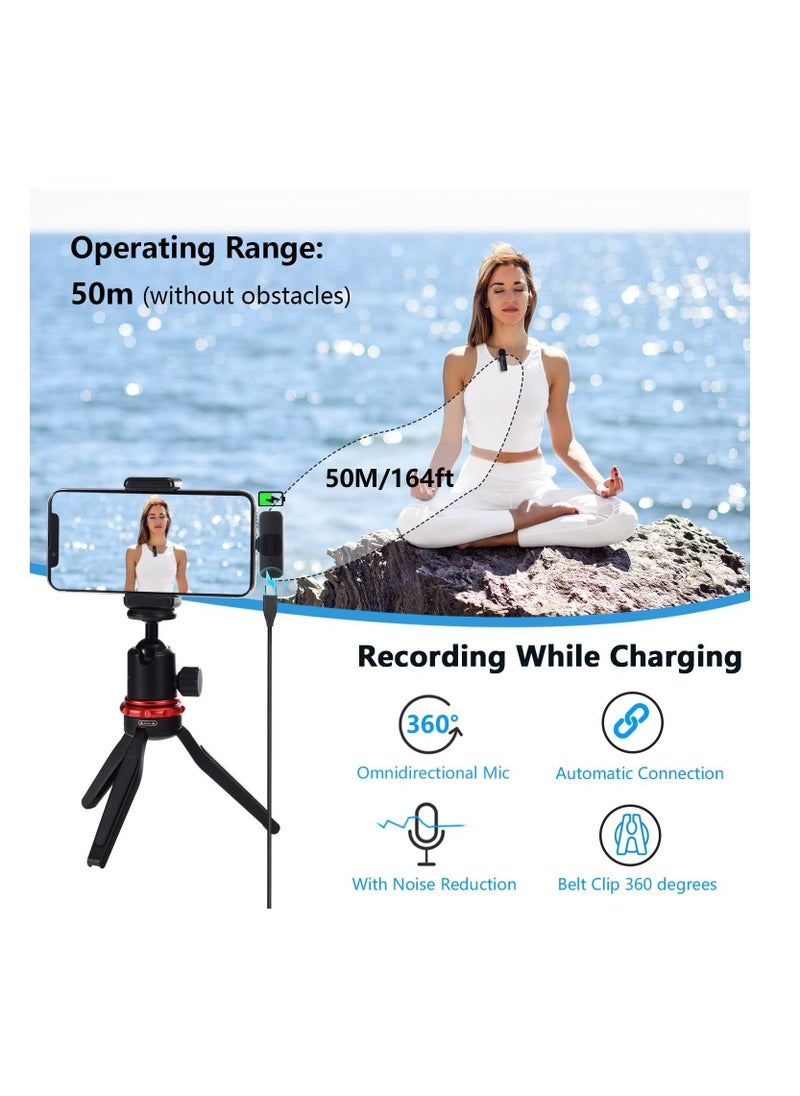 BOYA - Professional 2.4GHz Wireless Lavalier Microphone System, 164ft Range, Lapel Microphone for iPhone 13, iPad - Cordless Omnidirectional Condenser Mic - Image 1