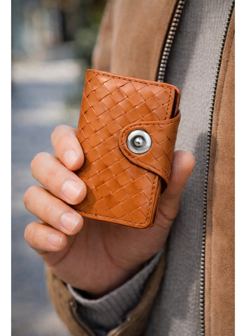 زوبا محفظة بطاقات من الجلد بتصميم حصان امبريال مع زر كبس للاغلاق (هافان) - Image 1