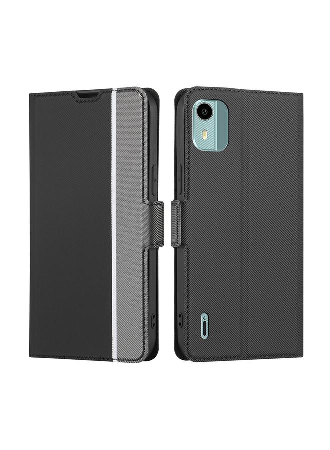 اس-توب جراب هاتف Nokia C12 من الجلد بملمس قطني وأزرار جانبية - Image 1