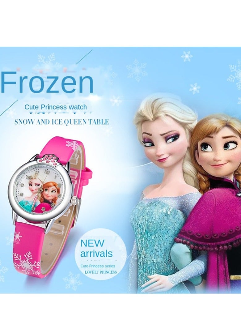 5 Pcs Children's  Women'S Cartoon Romance Electronic Watch Set