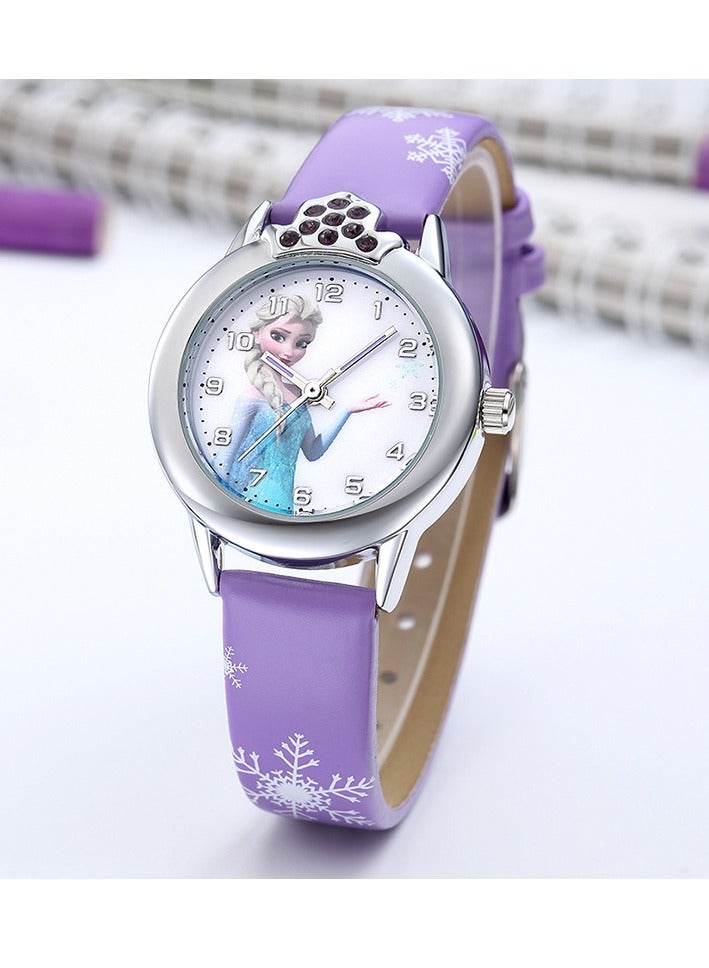 5 Pcs Children's  Women'S Cartoon Romance Electronic Watch Set