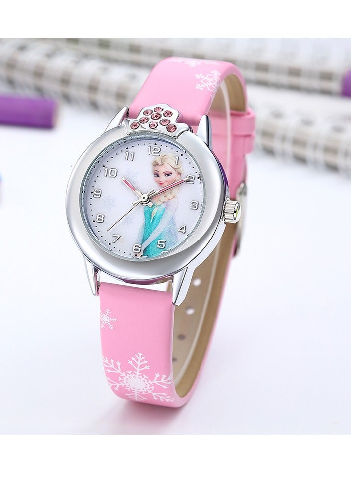 5 Pcs Children's  Women'S Cartoon Romance Electronic Watch Set