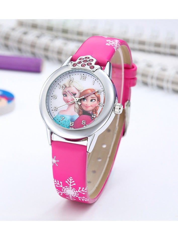 5 Pcs Children's  Women'S Cartoon Romance Electronic Watch Set