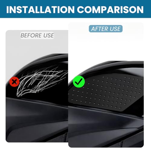 STHIRA® 2pcs Motorcycle Gas Tank Pads, Gas Fuel Knee Grips, Fuel Tank Anti-Slip Pads, Universal Grip Guard Pads Rubber Sticker Motorcycle Tank Traction Pads For 1000rr Z1000 Fz1 R6 And More - Image 4