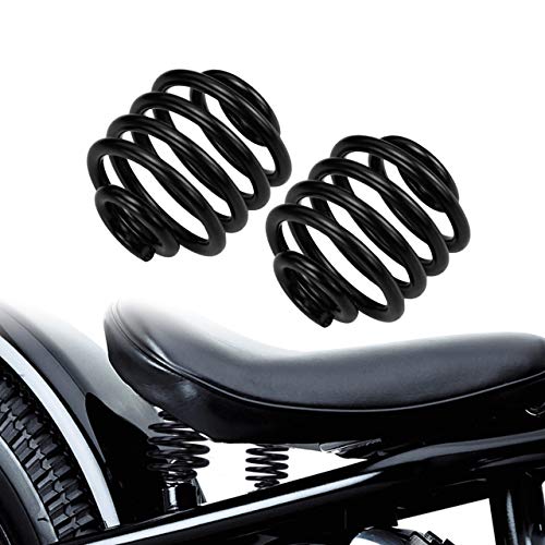 HDBUBALUS Motorcycle Solo Seat Springs Mounting 2 Inch Spring Bracket Hardware Mount Kit Fit for Harley Sportster Softail XL 883 1200 Dyna Fatboy Bobber Black 1 Pair - Image 1