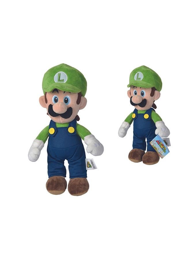 Super Mario 1 Piece -Luigi Plush Figure Cuddly Soft Nintendo Character From World Famous Computer Game Suitable From First Months - 30 Cm  - Image 1