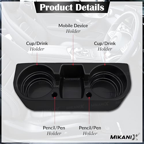 MIKANIX Multifunctional Car Cup Holder & Mobile Device Organizer I Vehicle Storage for Bottles, Cups & Smartphones I Car Interior Accessories Universal for All Cars | SUVs | Van - Image 4