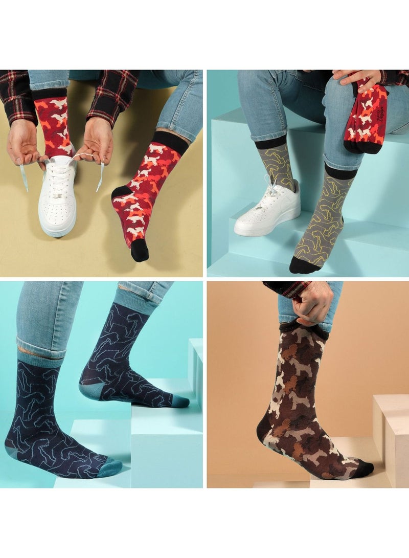 Biggdesign Mens Cotton 5 Pair Pack Patterned Socks  Ankle High Dress and Casual Socks  - Image 3