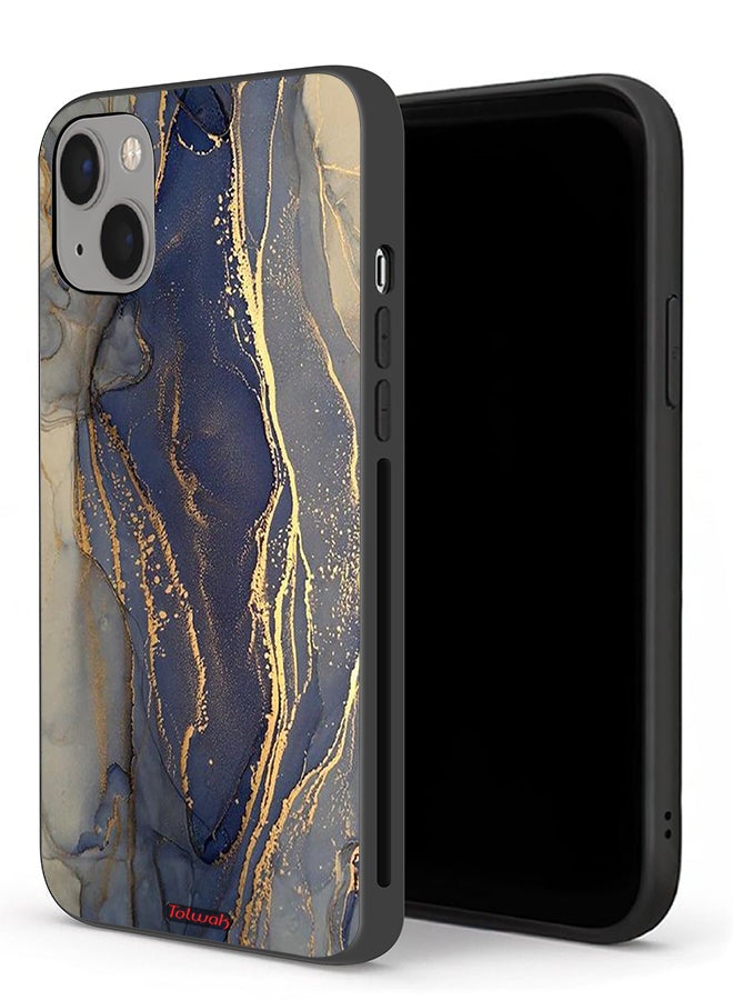 Tolwak Apple iPhone 13 mini Protective Case Gliter Marble Pattern - Image 1