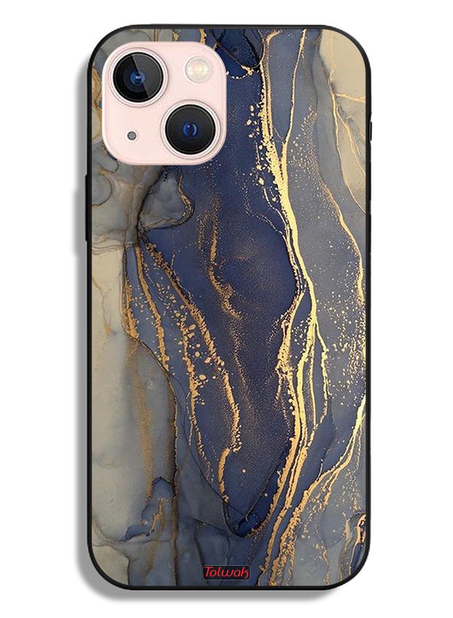 Tolwak Apple iPhone 13 mini Protective Case Gliter Marble Pattern - Image 2
