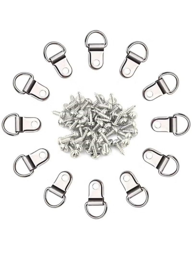 50 Pack D Ring Picture Frame Hanging Hangers with Screws for Picture Hanging, Home Decoration, Artwork, Picture Frame Hook, Photos, Mirrors, Hanging Clock - Image 1