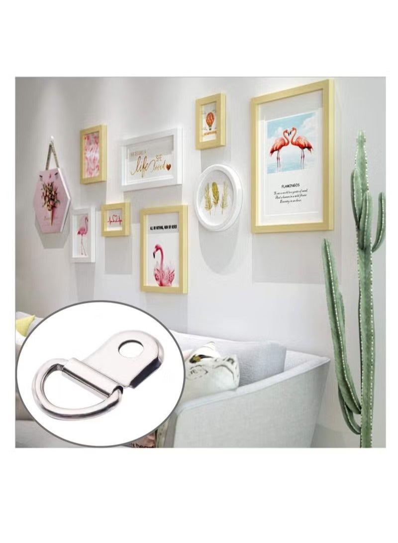 50 Pack D Ring Picture Frame Hanging Hangers with Screws for Picture Hanging, Home Decoration, Artwork, Picture Frame Hook, Photos, Mirrors, Hanging Clock - Image 3