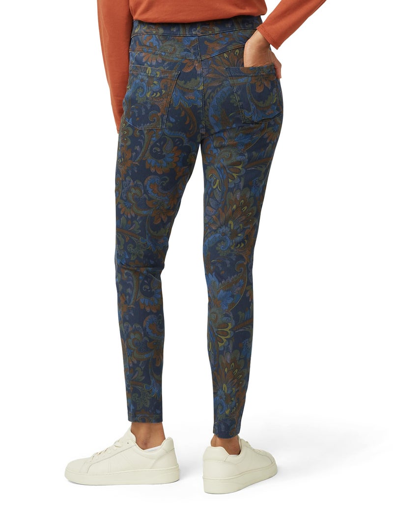 HUE Women's Ultra Soft High Waist Denim Leggings, Multi - Autumn Paisley, Medium - Image 2