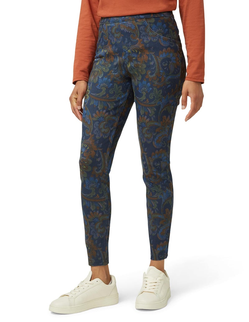 HUE Women's Ultra Soft High Waist Denim Leggings, Multi - Autumn Paisley, Medium - Image 3