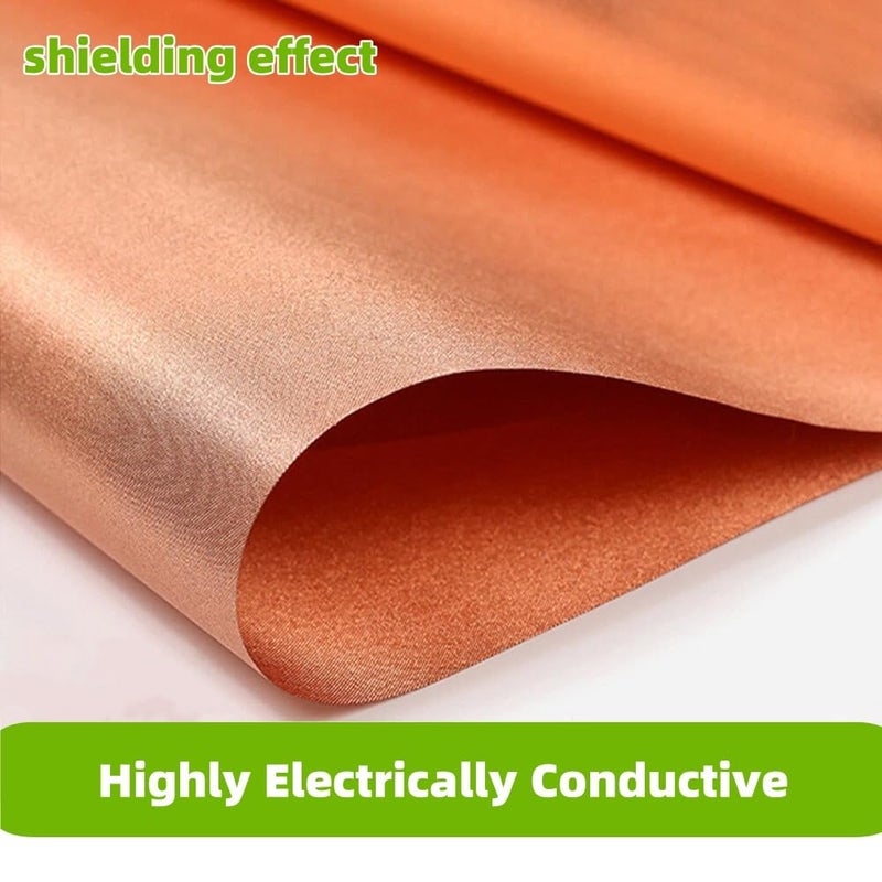 Amradield Pure Copper Faraday Fabric Cloth 39"x43" for WiFi Cell Bluetooth GPS Grounding Mobile Phone Copper Fabric Material Reduce Harmful Signals Protection Certified Healthy DIY Material - Image 4