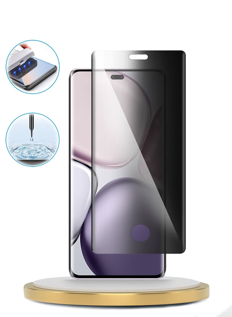 دبليو تيك حامي شاشة زجاجي مقسى كامل مع خصوصية مصمم لجهاز Honor X9c 5G 2024 / Honor Magic7 Lite 5G 2025 مع حواف منحنية وحماية كاملة من الأشعة فوق البنفسجية (MSGUCP) - شفاف - Image 3