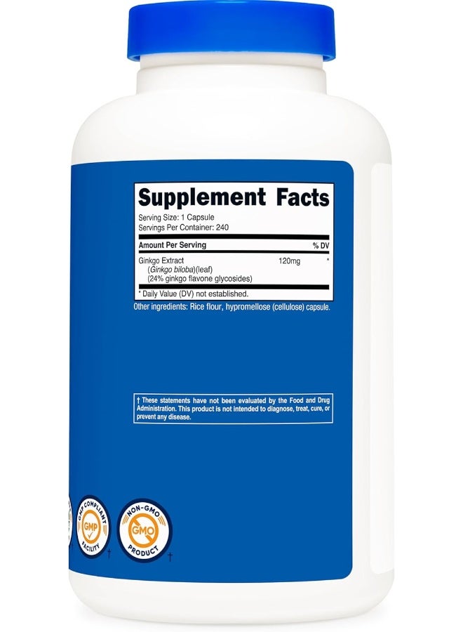 Nutricost Ginkgo Biloba 120mg, 240 Capsules - Extra Strength Ginkgo Biloba Extract - Gluten Free & Non-GMO - Image 5