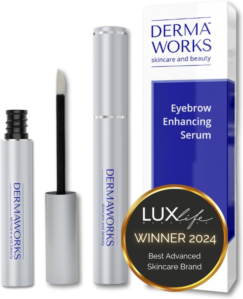ADVANCED EYEBROW GROWTH SERUM Peptide Brow Serum for Fuller Thicker Eyebrows Rapid Brow Growth Conditioning OilFree Alternative to Castor Oil 60 Day Formula by DERMAWORKS