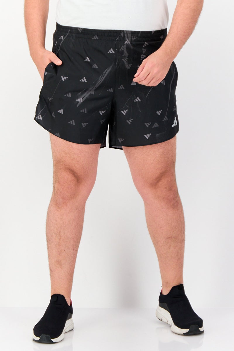 Adidas شورتات جري رياضية للرجال بطول 5 إنش، أسود - Image 1
