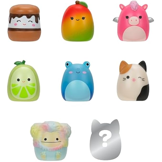 Squish-a-longs 8 Pack - Series 1, Style 2 - (8) 1 Mini-Squish with 2 Accessories, Ring, and Collectors Guide - Collect, Trade, & Play - Image 2