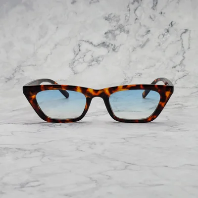 Explicit Poets Explicit Poets Unisex Kat Tortoise-Gradient Blue Stylish Sunglasses, 24EP4