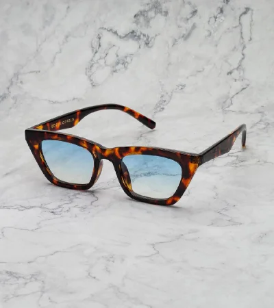 Explicit Poets Explicit Poets Unisex Kat Tortoise-Gradient Blue Stylish Sunglasses, 24EP4
