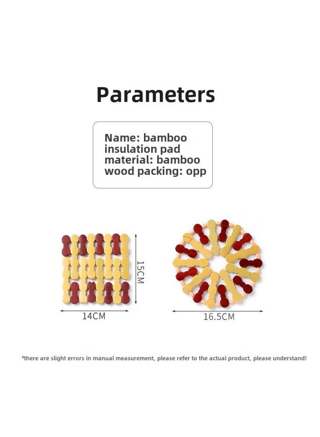 Anti-scalding Pad For Bag Bowl Mat Heat Insulation Mat Household Two-dollar Shop Mat Kitchen Dining Table Mat Bamboo Mat Pot Mat Coaster-Color:Naked-Specifications:Square Bamboo Mat  - Image 4