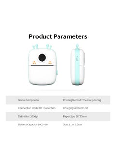 NIBEMINENT Mini Pocket BT Thermal Printer Blue  - Image 2