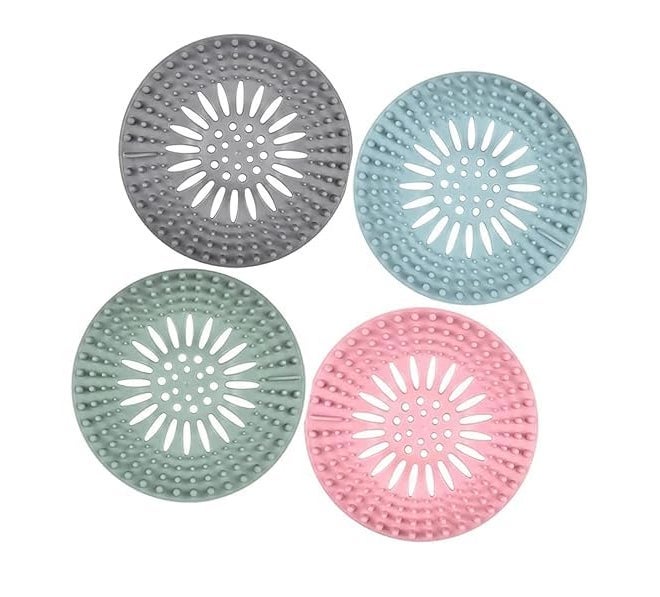 Wipsor Silicone Hair Catcher Drain Cover Bathroom Durable Silicone Hair Catcher Stopper Shower Drain Covers for Bathtub and Kitchen Catcher Cover Protector Filter Stopper Sink Sewer Drainer (Pack of 3) (3) - Image 1
