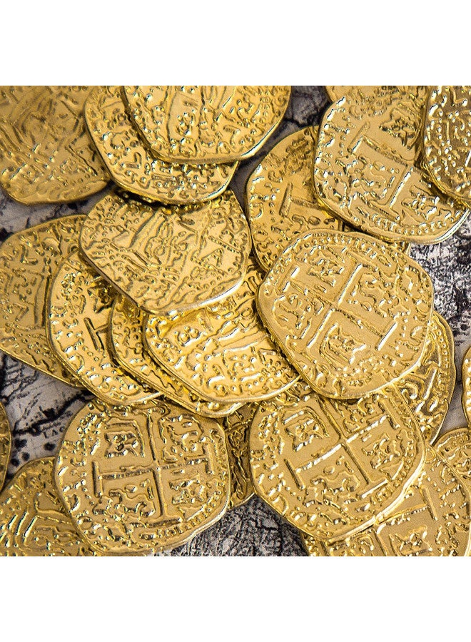 Beverly Oaks Metal Pirate Coins - Gold Spanish Doubloon Replicas - Fantasy Metal Coin Pirate Treasure (50-Coins-All Gold) - Image 5
