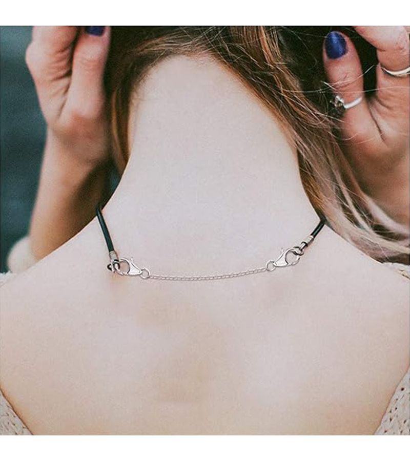 1.97 Inch Steel Double Head Lobster Clasp With Tail Chain Extension For Handmade Necklace Bracelet Making 2 Pcs - Image 3