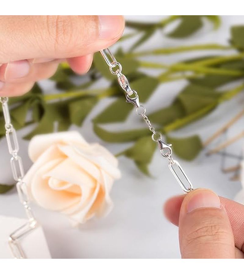 1.97 Inch Steel Double Head Lobster Clasp With Tail Chain Extension For Handmade Necklace Bracelet Making 2 Pcs - Image 5