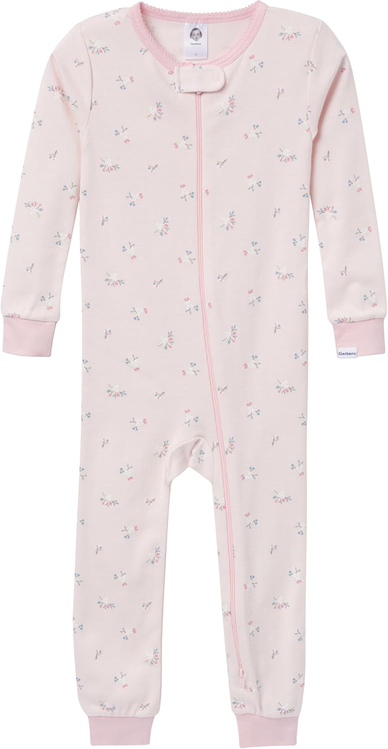 جربر Gerber Baby Girls 3-Pack Snug Fit Footless One Piece Cotton Pajamas - Image 2