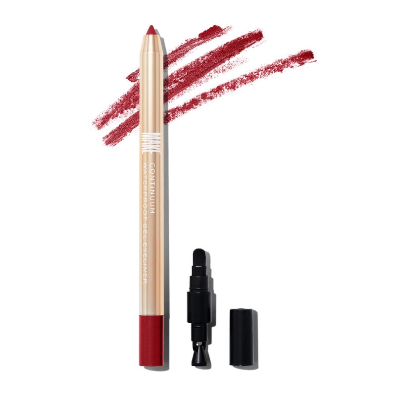 MAKE Beauty Continuum Waterproof Gel Eyeliner Pencil Creamy Pigmented MultiUse including Waterline with Builtin Sharpener and Blending Brush SmudgeProof Makeup Shade Retrograde Burnt Red