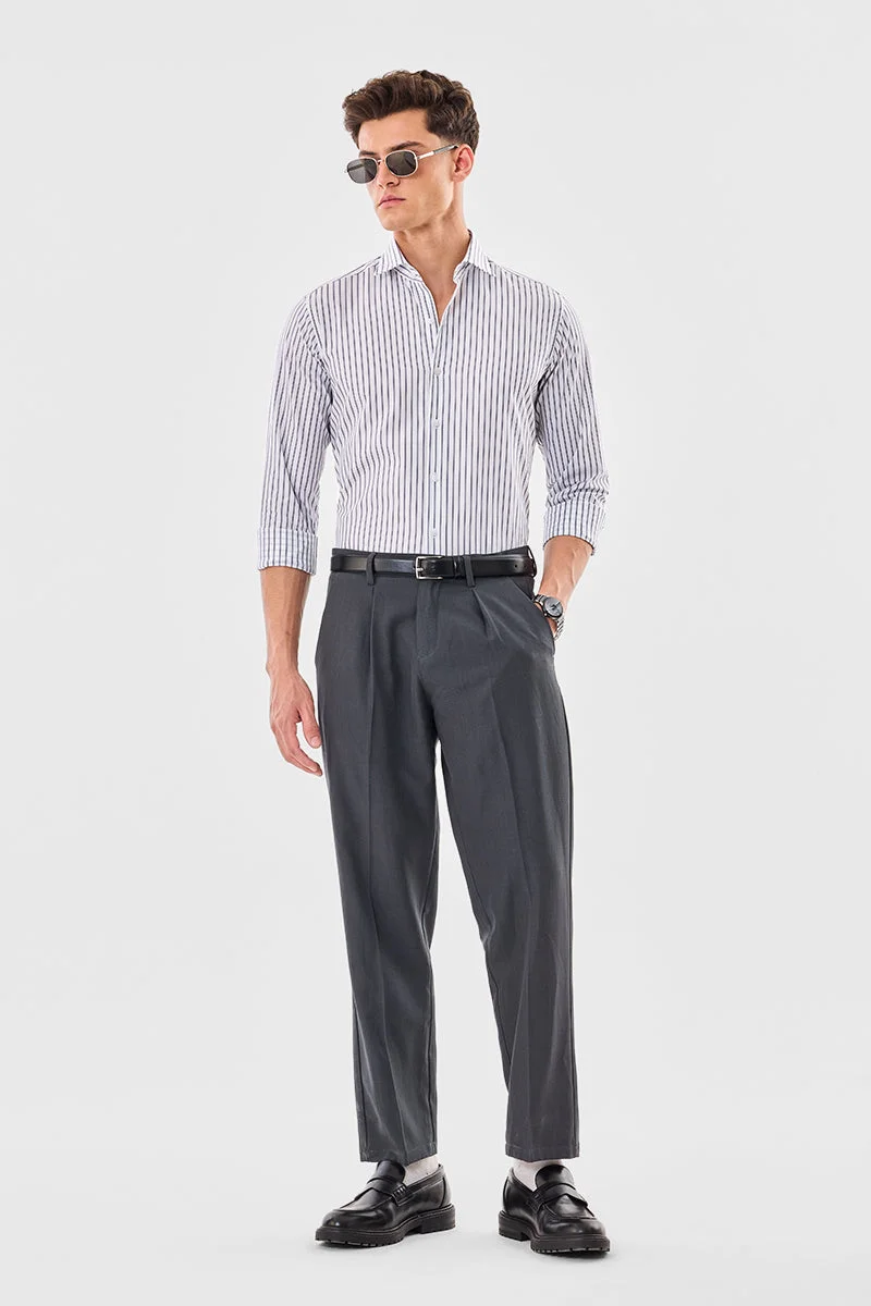 SNITCH قميص فاخر مخطط بقصة ضيقة