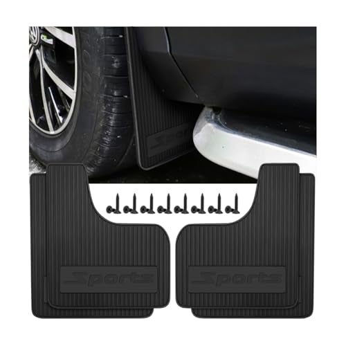 HZEL Car Mud Flaps, 4PCS Soft Flexible Bendable Rubber Vehicle Mudguard Splash Guard with Hardware Tool, Auto Exterior Protection Accessories for Front & Rear, Universal for Most Sedans (Black) - Image 1