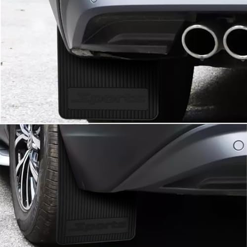 HZEL Car Mud Flaps, 4PCS Soft Flexible Bendable Rubber Vehicle Mudguard Splash Guard with Hardware Tool, Auto Exterior Protection Accessories for Front & Rear, Universal for Most Sedans (Black) - Image 4