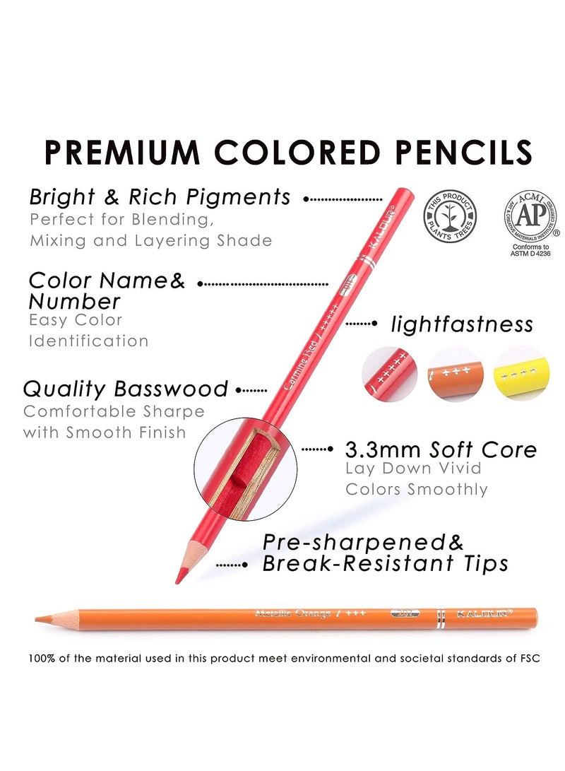 SYOSI Premium Colored Pencils Set of 72 Colors, Artists Soft Core with Vibrant Color, Include 7 Metallic Color Pencils, Ideal for Drawing Sketching Shading, Coloring Adults Beginners Kids - Image 3