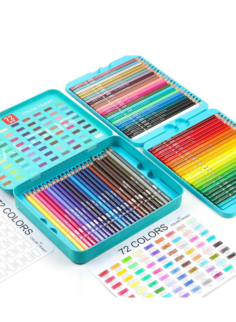 SYOSI Premium Colored Pencils Set of 72 Colors, Artists Soft Core with Vibrant Color, Include 7 Metallic Color Pencils, Ideal for Drawing Sketching Shading, Coloring Adults Beginners Kids - Image 2