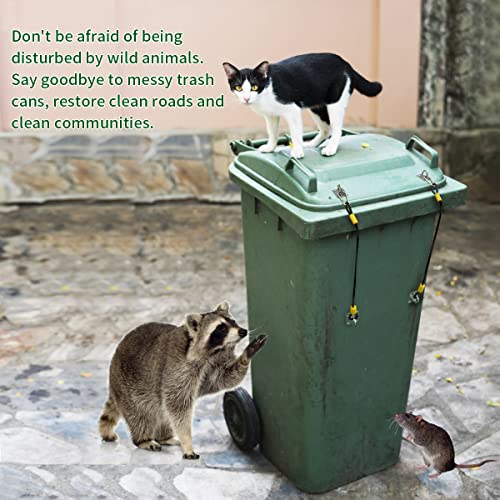 UYCCIMB Trash Can Locks for Animals Stop from Rummaging Metal Universal Lid Lock for Outdoor Garbage Cans-Durable Rubber Coated Braided Wire Rope(1 Pack Yellow) - Image 2