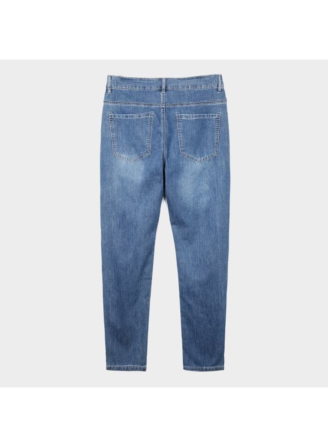 Tries Men's Straight Leg Jeans 25 Autumn Winter New Denim Fabric Fashion Retro Washed Trousers Simple Stylish - Image 1
