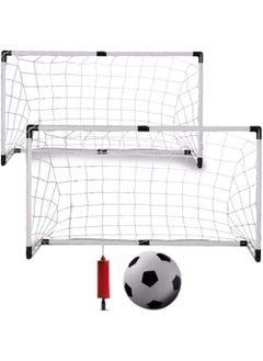 Rock Pow Children Portable Football Goal Soccer Door Set with Soccer Ball and Pump Indoor and Outdoor Sports Kids Soccer Goals for Backyard  - Image 1