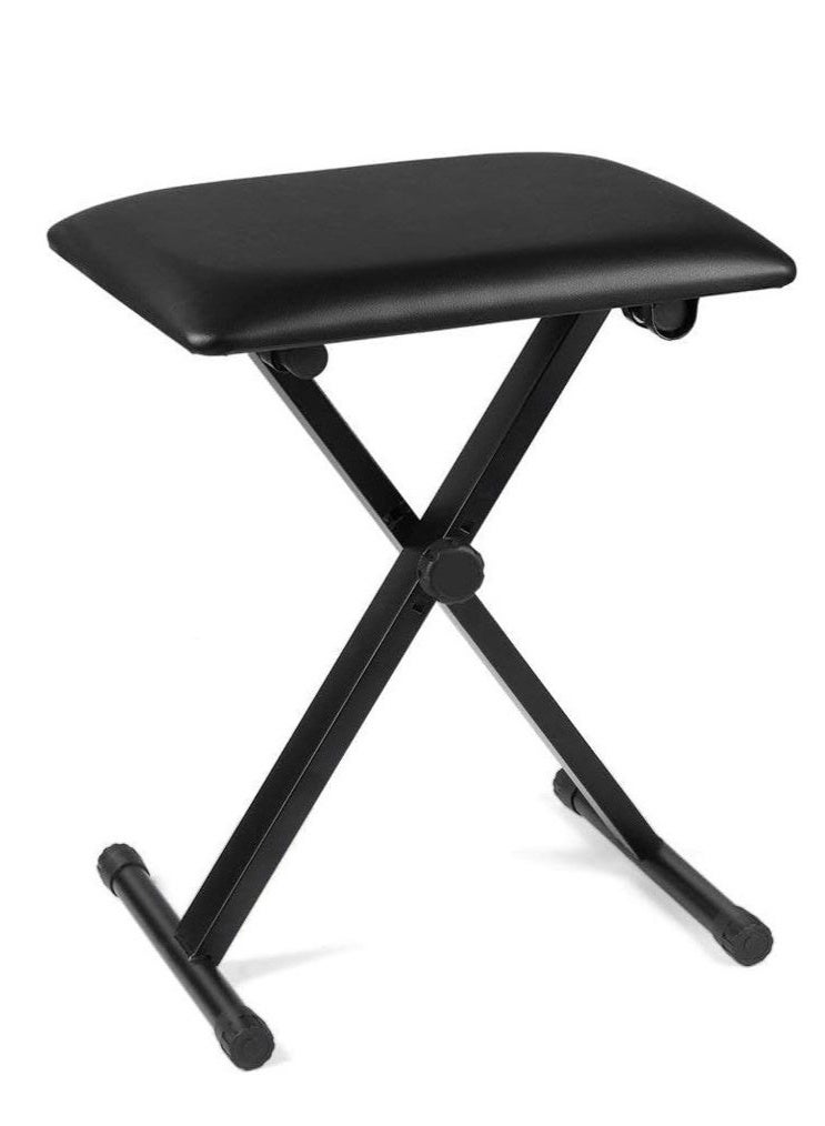 والالا مقعد لوحة مفاتيح البيانو، مقعد مبطن على شكل حرف X، مقعد بيانو قابل للتعديل الارتفاع، مقعد مبطن للوحة المفاتيح، مقعد قابل للطي، مقعد كرسي للوحات المفاتيح الإلكترونية الرقمية والبيانو - Image 2