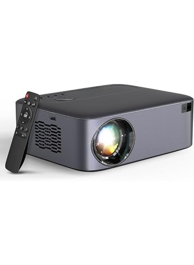 Portable Projector – 1080P with Electric Focus, Wi-Fi & Bluetooth, 4K Support, Home and Outdoor Movie Projector, Compatible with Phones, Laptops, USB, and HDMI - Image 1