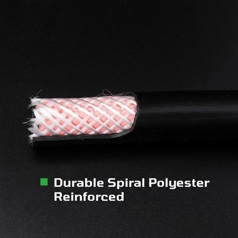 Dynamic Power DP Dynamic Power PRO Black Rubber Air Hose 3/8" x 50' 300 PSI with 1/4" Male Pipe Thread Fittings - Image 5