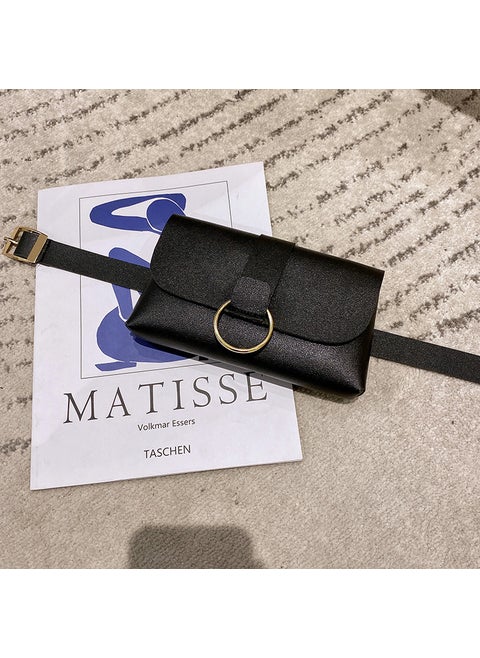 2021 New Womens Color Block Leopard Slip Striped Small Belt Casual Mobile Phone Bag Gift Small Square Bag Soft Vintage Style Black