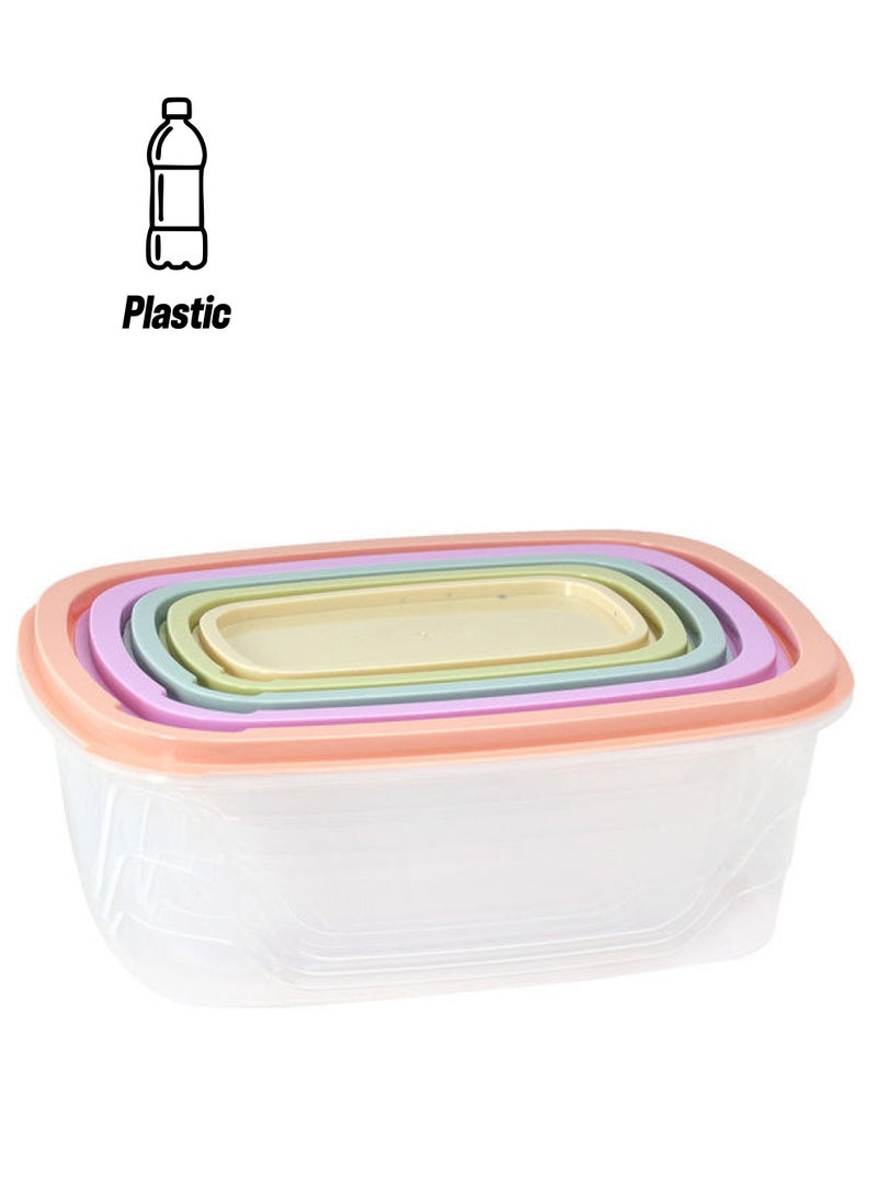 Royalford 5-Piece Food Storage Container Multicolor Assorted Multicolour 3500ml - Image 1